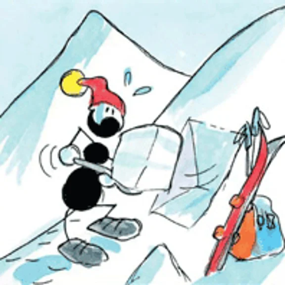 Prüfe die Schneedecke